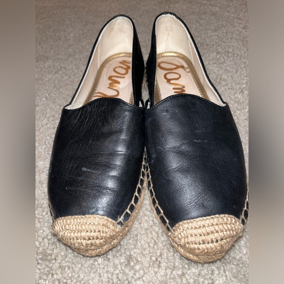 Sam Edelman Shoes - Sam Edelman Khloe Espadrille Jute Black Leather Size 5.5